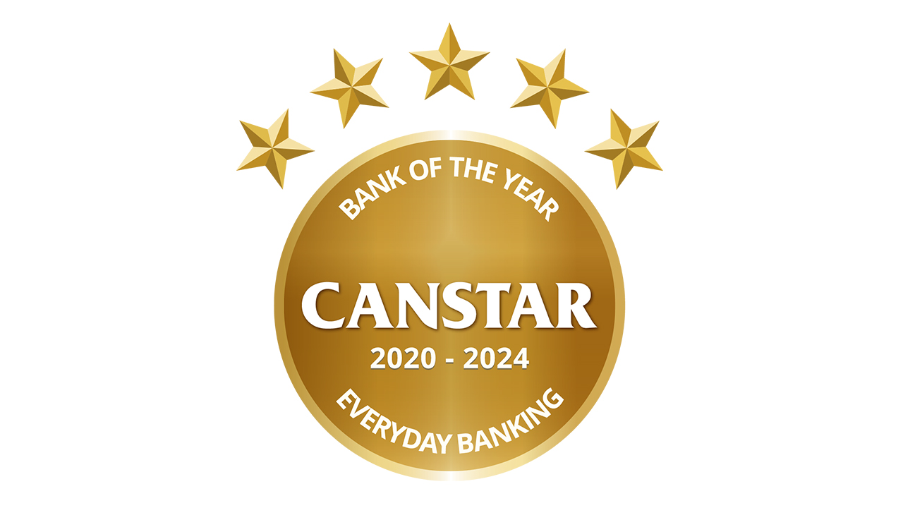 logos of the WeMoney Travel Credit Card of the Year Award and the Canstar Bank of the Year for Everyday Banking 2020 to 2024